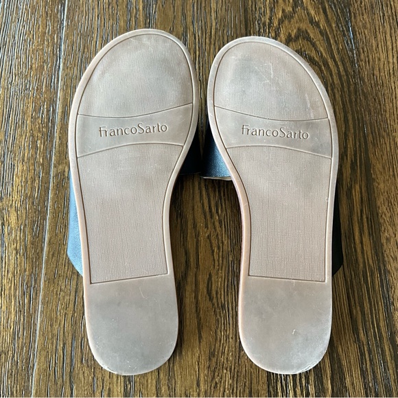 Franco Sarto Black Leather Slide Sandals - Picture 5 of 5